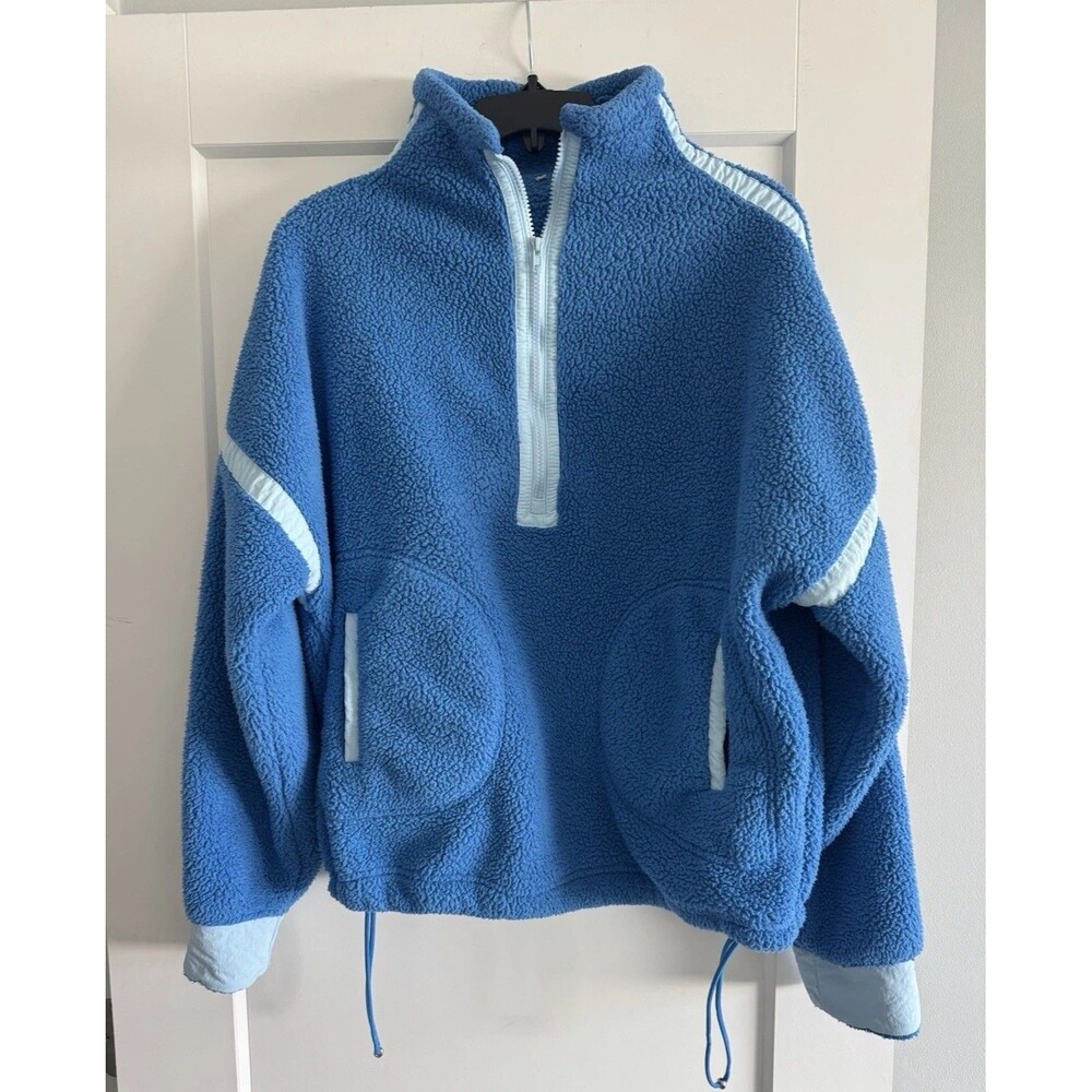 Panadila Womens Half Zip Sherpa Fleece Pullover Soft Oversized Sweatshirt Large